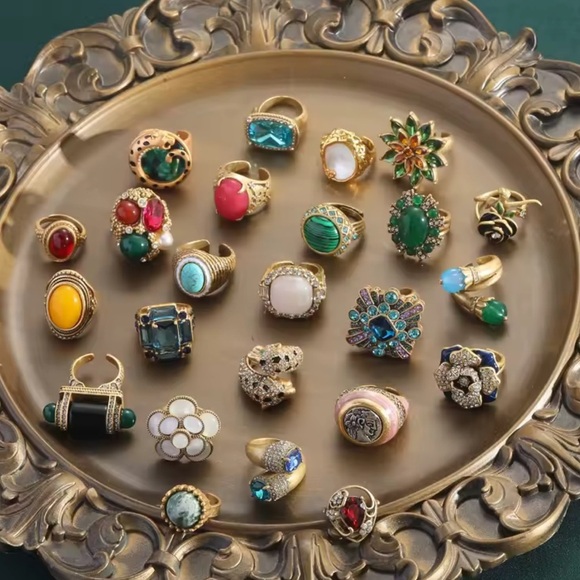 Majestic Royal Opal Antique Brass Ring - Picture 6 of 7